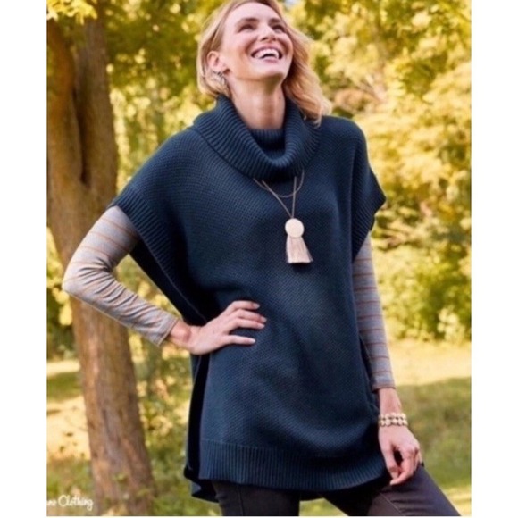 Matilda Jane Sweaters - Matilda Jane Womens Forge ahead teal knit oversized sweater tunic medium New